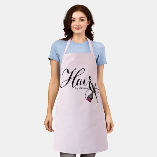 Elegantes Script Rosa Haar von Ihrer Schürze (Getragen)