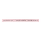 Elegantes Script Rosa Hochzeit Satinband (Vorderseite)