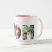 Elegantes Script Rosa I Liebe Sie MAMA FotoCollage Zweifarbige Tasse (VorderseiteRechts)