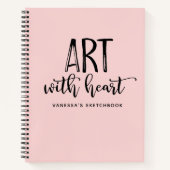 Elegantes Script Rosa Monogram Artist Sketchbook Notizblock (Vorderseite)