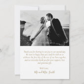 Elegantes Script Rosa Rosa Gold 6 FotoCollage Dankeskarte (Rückseite)