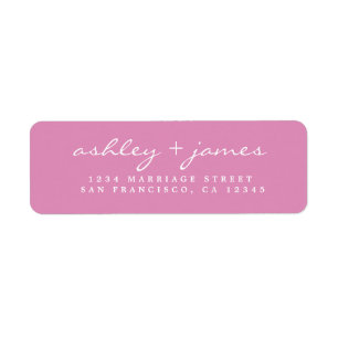 Elegantes Script Rosa Rücksendeadresse-Label