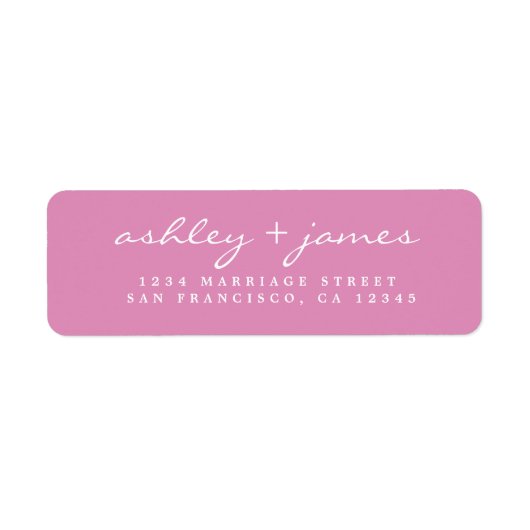 Elegantes Script Rosa Rücksendeadresse-Label (Vorne)