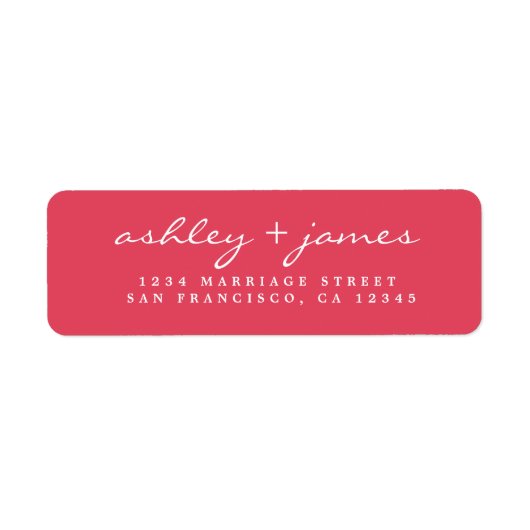 Elegantes Script Rosa Rücksendeadresse-Label (Vorne)