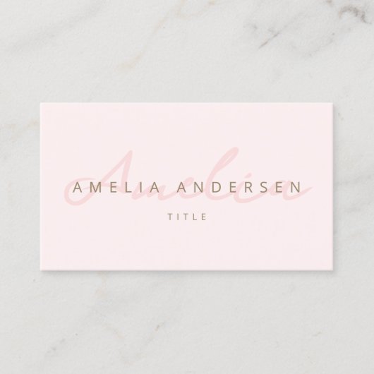 Elegantes Script Rosa Visitenkarte (Vorderseite)