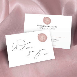 Elegantes Script Rosa Wachs Briefmarke Corporate D RSVP Karte
