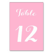 Elegantes Script Rosa White Chic Braut Brautparty Tischnummer (Rückseite)