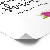 Elegantes Script-Rose Baby Shower Welcome Poster (Ecke)