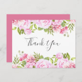 Elegantes Script Rose Banner Business Vielen Dank Postkarte (Vorne/Hinten)