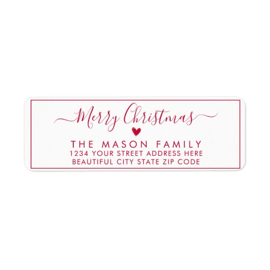 Elegantes Script-Rückgabeadresse-Label (Vorne)