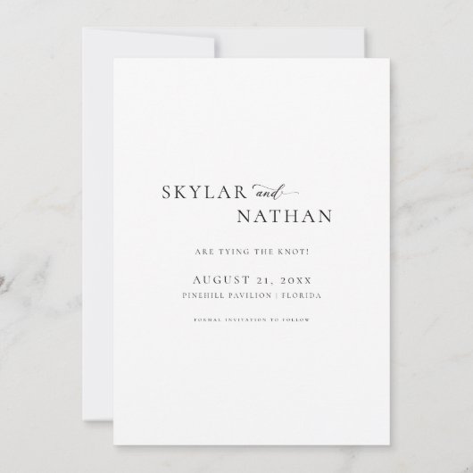 Elegantes Script Rustic Boho Sunset Foto Wedding Save The Date (Rückseite)