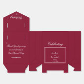 Elegantes Script Rustic Chic Burgundy Wedding Geschenkschachtel (Ungefaltet)
