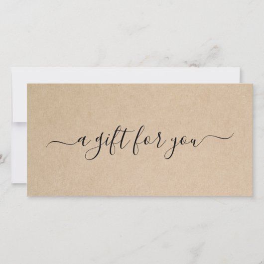 Elegantes Script Rustic Gift Certificate (Vorderseite)