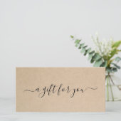 Elegantes Script Rustic Gift Certificate (Stehend Vorderseite)