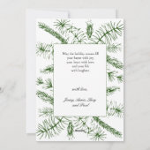 Elegantes Script Rustic Pine Boho Foto Weihnachten (Rückseite)