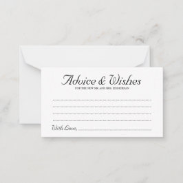 Elegantes Script Rustic Wedding Advice & Wishings  Hinweiskarte