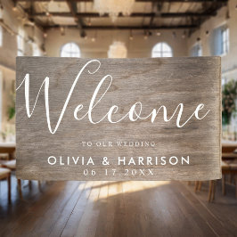 Elegantes Script Rustic Wedding Welcome Sign Banne Banner