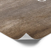 Elegantes Script Rustic Wedding Welcome Sign Poster (Ecke)