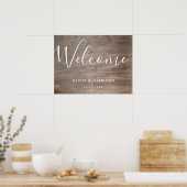 Elegantes Script Rustic Wedding Welcome Sign Poster (Küche)
