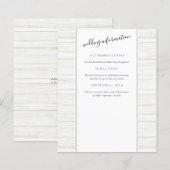 Elegantes Script Rustic Wood Guest Information (Vorne/Hinten)