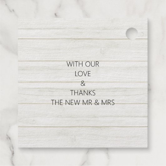 Elegantes Script Rustic Wood Liebe ist süß Gold Geschenkanhänger (Rückseite)