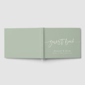 Elegantes Script Sage Cream Wedding Guest Book Gästebuch (Voll)