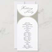 Elegantes Script Sage Green Arch Wedding Programm (Rückseite)