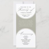 Elegantes Script Sage Green Arch Wedding Programm (Vorderseite)
