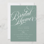 Elegantes Script Sage Green Brautparty Einladung (Vorderseite)