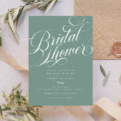 Elegantes Script Sage Green Brautparty Einladung