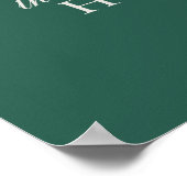 Elegantes Script Sage Green Wedding Guestbook Poster (Ecke)