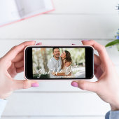 Elegantes Script Save the Date Foto Hochzeit Einladung