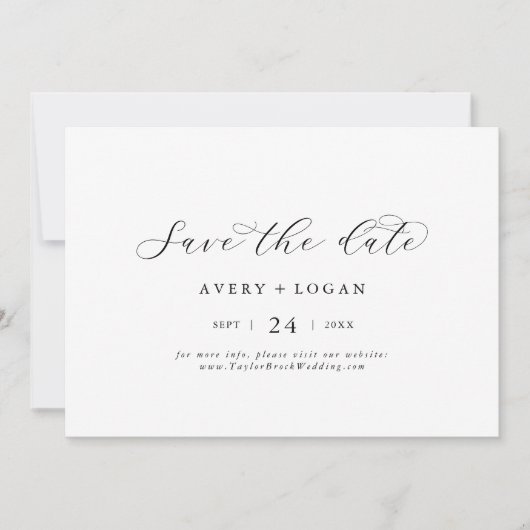 Elegantes Script Save the Date horizontal (Vorderseite)