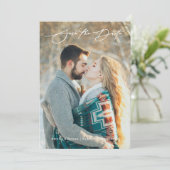 Elegantes Script, Save the Date Karte, Ankündigung (Stehend Vorderseite)