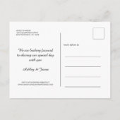 Elegantes Script Save the Date Verlobung Foto Ankündigungspostkarte (Rückseite)