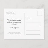 Elegantes Script Save the Date Verlobung Foto Ankündigungspostkarte (Rückseite)