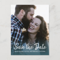 Elegantes Script Save the Date Verlobung Foto