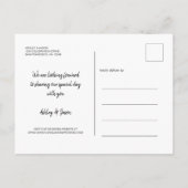 Elegantes Script Save the Date Verlobung Foto Ankündigungspostkarte (Rückseite)