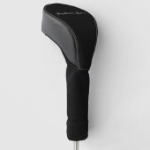 Elegantes Script Schlicht Black Name Calligraphy Golf Headcover (angewinkelt)