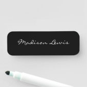 Elegantes Script Schlicht Black Name Calligraphy Namensschild (Beispiel)