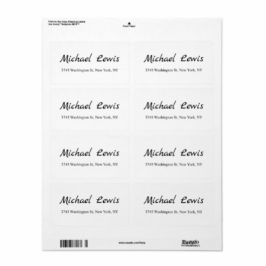 Elegantes Script Schlicht Black & White Minimalist (Vorne)