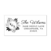 Elegantes Script Schriftart Tropical Wreath Monogr Permastempel (Design)