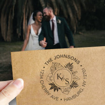 Elegantes Script Schriftart Tropical Wreath Monogr