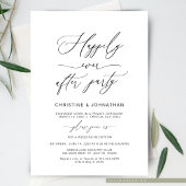 Elegantes Script, Schwarz, Hochzeitsfeier Einladung