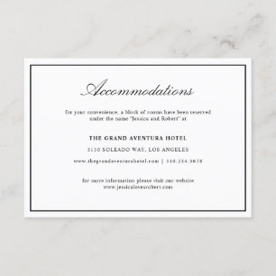 Elegantes Script, Schwarz und Weiß, dick Border Begleitkarte