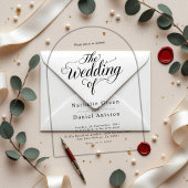 Elegantes Script Schwarz und Weiß Einfache Hochzei Acryleinladungen