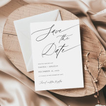 Elegantes Script Schwarz und Weiß Klassische Hochz