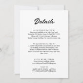 Elegantes Script Schwarz und Weiß Moderne Hochzeit Einladung (Rückseite)