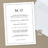 Elegantes Script Schwarz-weiß Minimalistisches Mon Einladung