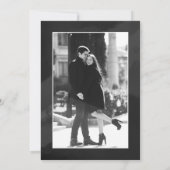 Elegantes Script Schwarz-weiß Save the Date Hochze Einladung (Rückseite)